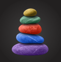 A Cairn of five colourful stones, reflecting your personal journey